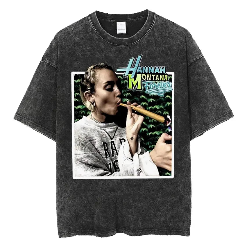 Miley & Montana Mashup: Vintage Washed Aesthetic Hip Hop T-Shirt for Men, Women & Couples – The Ultimate 4-Season Style Revolution - Premium tee from Lizard Vigilante - Just $26.66! Shop now at Lizard Vigilante