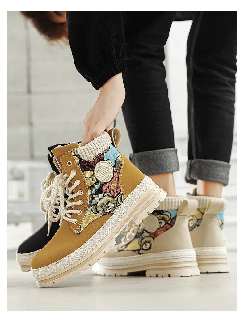 "Riot Fuel" Men's Street Platform Combat Boots – 2025 Limited Ankle-Lace Designer Desert Kickers for Cold-War Winters - Premium boots from dsers - Just $32.99! Shop now at Lizard Vigilante