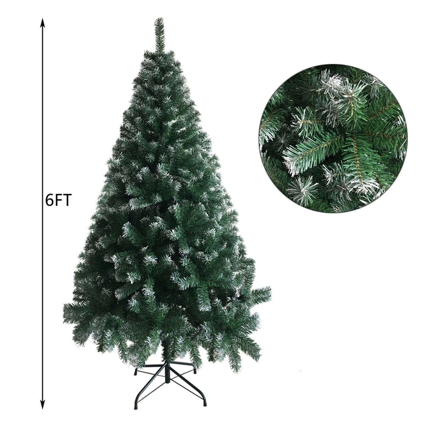 6FT Snowy White Christmas Tree with Sturdy Iron Base - 650 Branches for Indoor Holiday Decor by Lizard Vigilante - Premium xmas tree from Lizard Vigilante - Just $99.99! Shop now at Lizard Vigilante