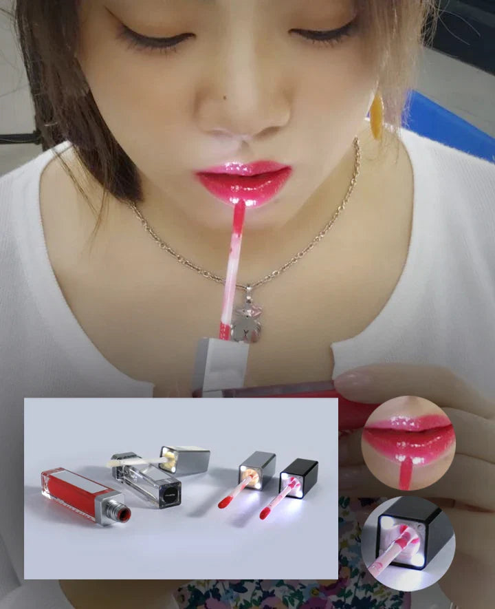 Lip Gloss with Led Light and Mirror Private Label Lipstick Liquid Shiny Colors P42 P43 P90 P143
