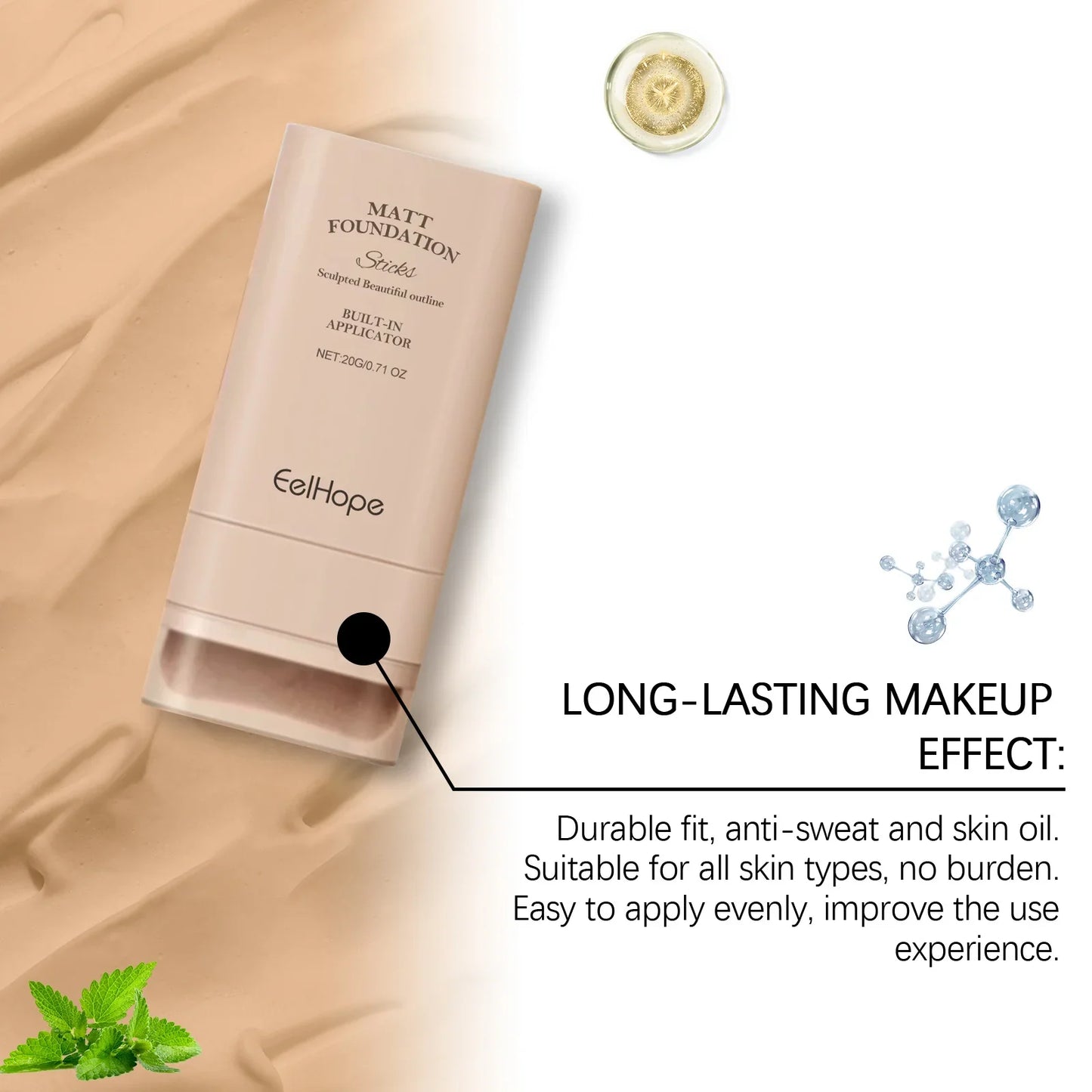 Eelhope Concealer Foundation Cream Long-Lasting Makeup Full Coverage Lightweight Waterproof Foundation Face Concealer Cosmetics