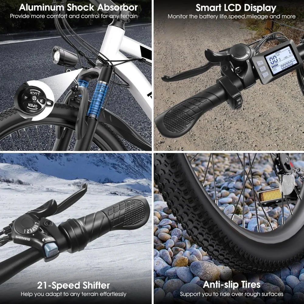 Adventure-Ready Electric Mountain Bike – 750W Peak Power, 26" Tires, 50-Mile Range & Customizable Ride Modes - Premium electric bike from Lizard Vigilante - Just $998.88! Shop now at Lizard Vigilante