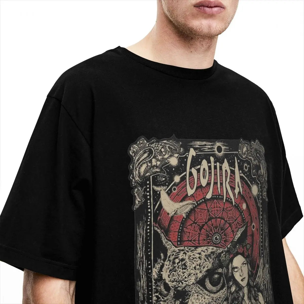 Men's Vintage Gojira Rock Band T-Shirt - 100% Cotton, Short Sleeve, Round Neck Tee in Plus Sizes Up to 6XL - Premium t-shirt from Lizard Vigilante - Just $21.99! Shop now at Lizard Vigilante