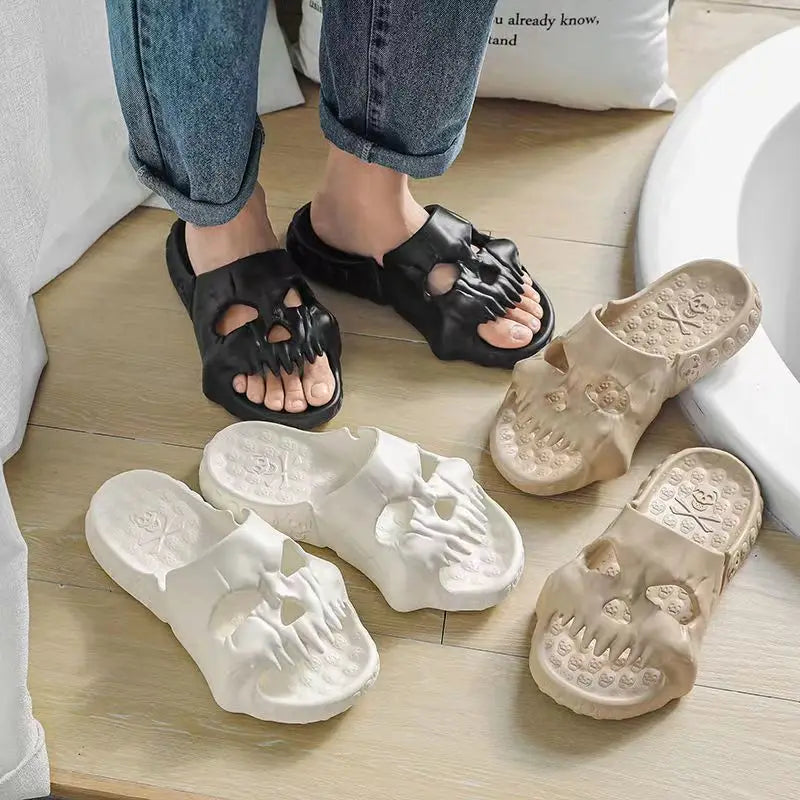 Terrifying Men's Skull Flip Flops Skull Sandals - Premium flipflops from Lizard Vigilante - Just $39.99! Shop now at Lizard Vigilante