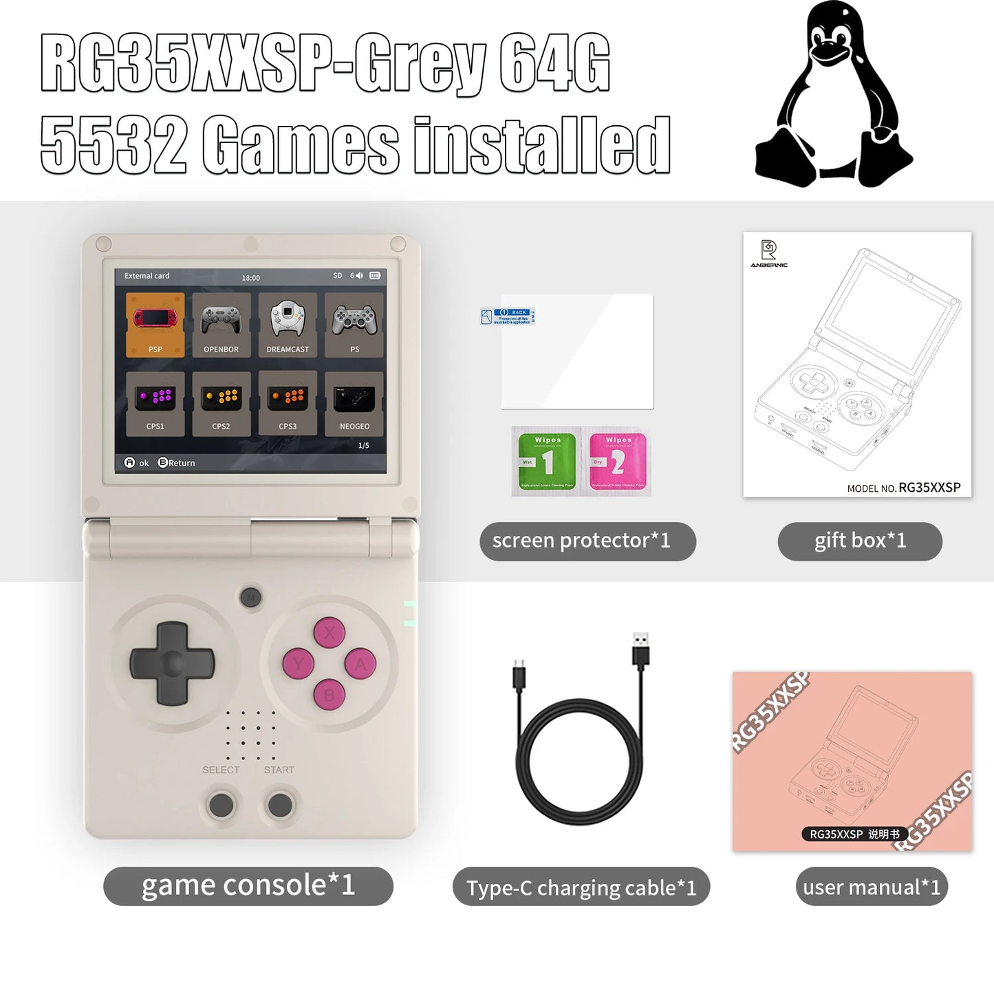 Anbernic RG35XXSP: 3.5-inch Retro Game Player - Relive Classic Games on the Go - Premium handheld video game from Lizard Vigilante - Just $99.99! Shop now at Lizard Vigilante