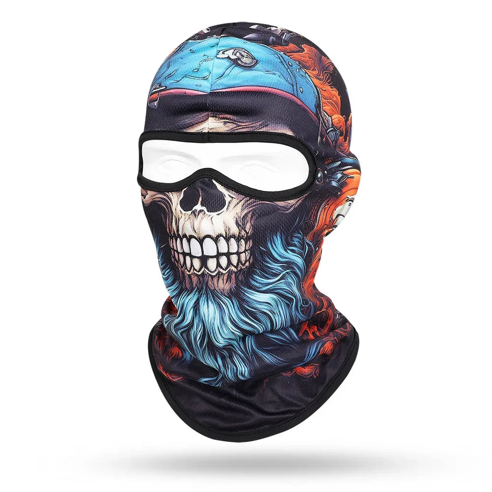 Motorcycle Balaclava Beard Print - Full Face Skull Mask for Bikers and Outdoor Enthusiasts - Premium balaclava from Lizard Vigilante - Just $14.88! Shop now at Lizard Vigilante