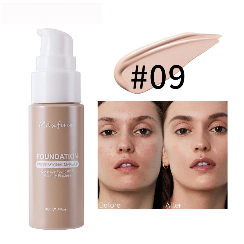 1PCS 12 Color Liquid Foundation Powder Is Light And Delicate Moisturizing High Coverage Easy To Apply And Long Lasting