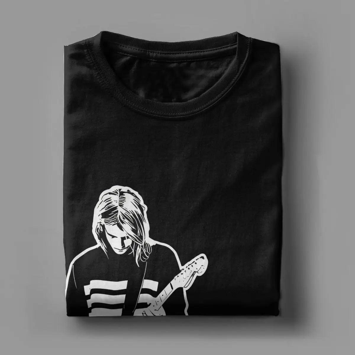 Kurt Cobain Guitar T-Shirt Men Rock-Nirvana Vintage Pure Cotton Tee Shirt Crewneck Short Sleeve T Shirt Gift Idea Tops - Premium tshirt from Lizard Vigilante - Just $20.99! Shop now at Lizard Vigilante