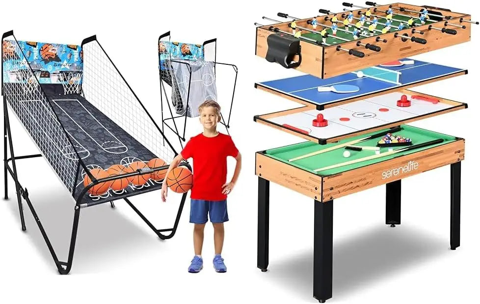 Dual Hoop Basketball Shootout Indoor Arcade Game with Digital Scoreboard, Foldable Design, and 8 Game Modes - Premium game from Lizard Vigilante - Just $399.99! Shop now at Lizard Vigilante