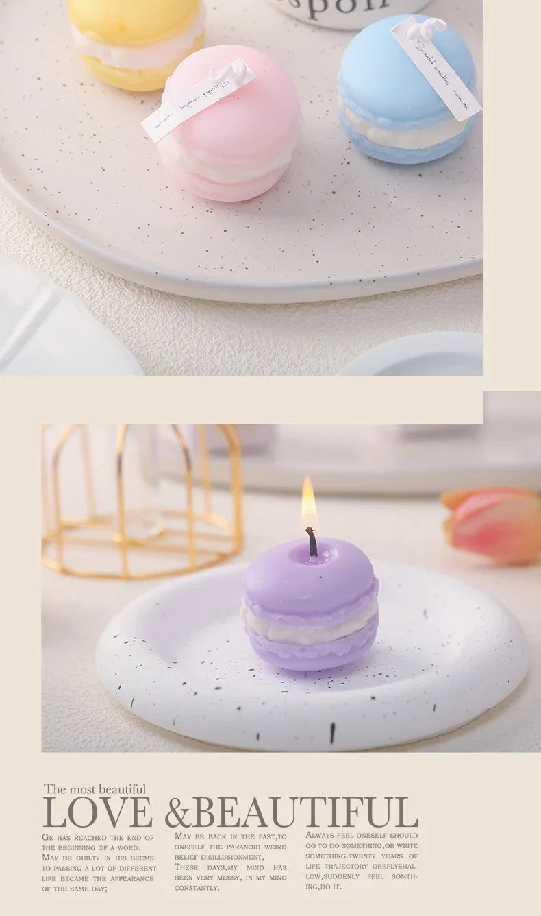 2025 Cute Macaron Creative Styling Aromatherapy Candles Home Fragrance Collection Decoration Ornaments Christmas Birthday Gifts