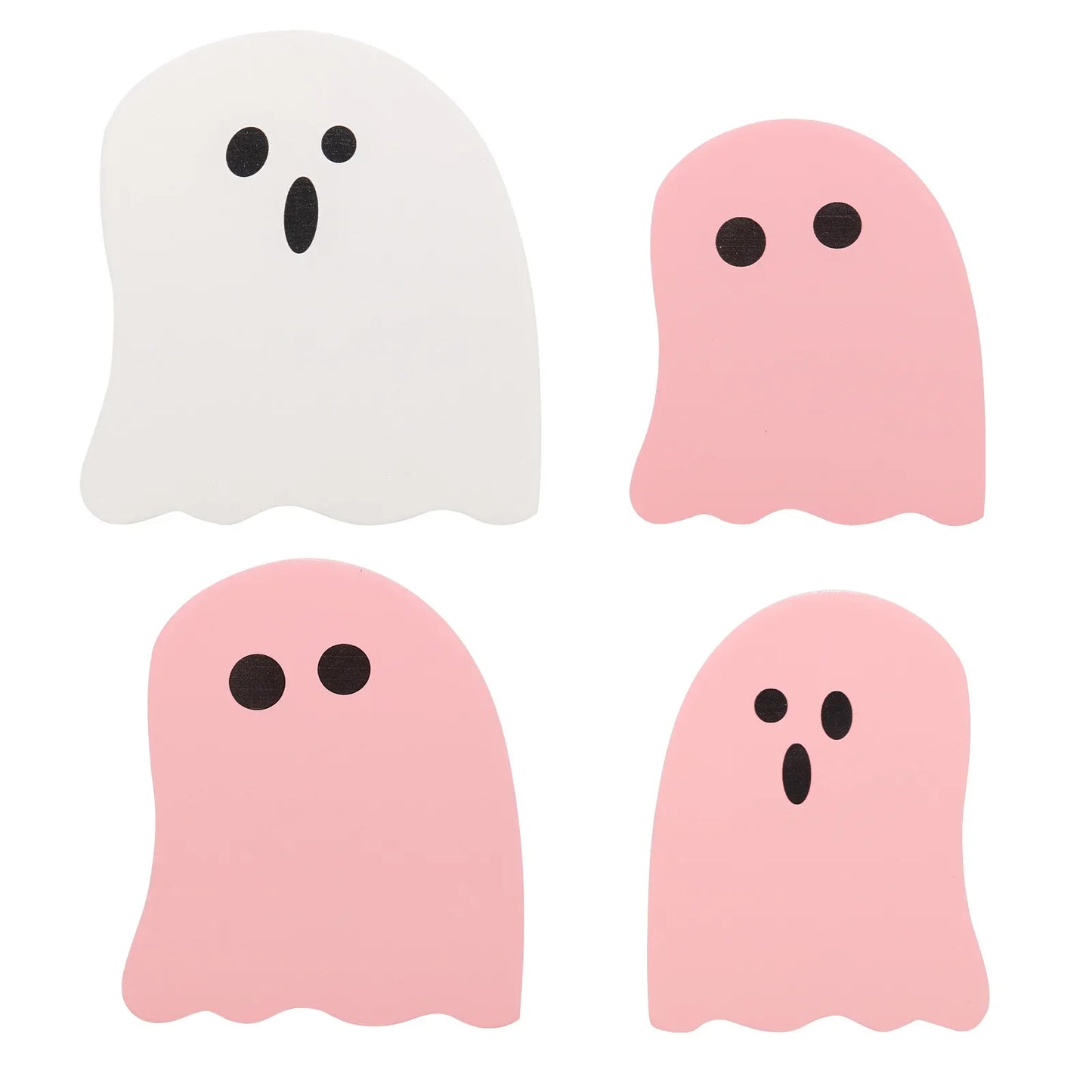 4PCS Wooden Desktop Ornaments Halloween Decoration Creative Funny Ghosts Halloween Party Home Decor Statue Gift