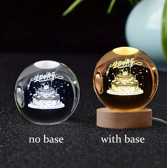 3D Crystal Planet Night Light – Laser Engraved Solar System Globe, 6cm Astronomy Crystal Ball for Home Decor & Unique Birthday Gift - Premium night light from Lizard Vigilante - Just $19.99! Shop now at Lizard Vigilante