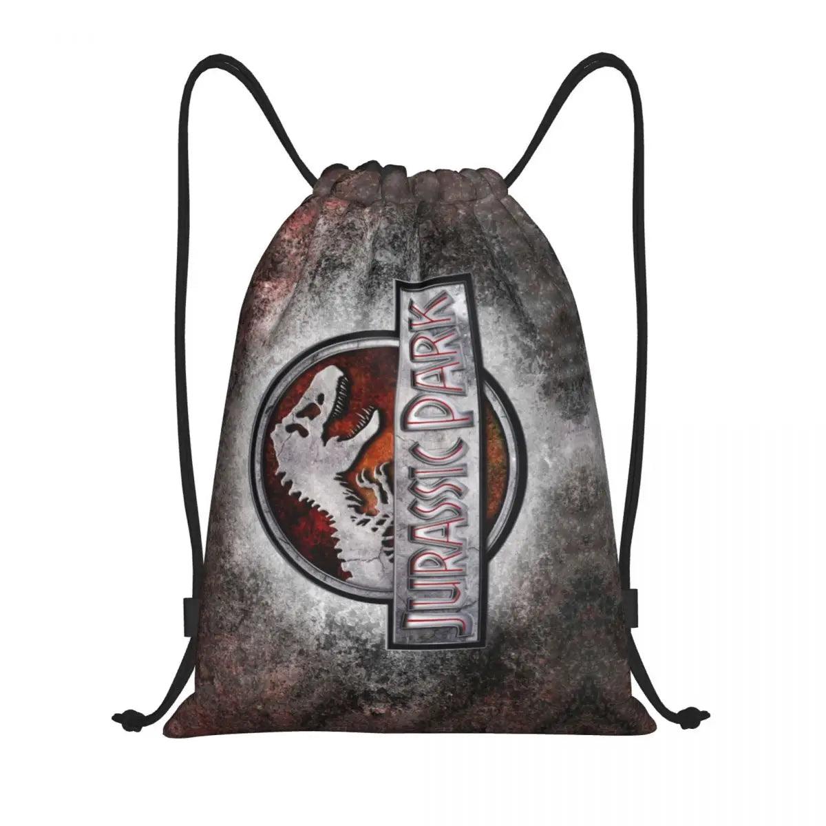 Dinosaur World Jurassics Parks Drawstring Backpack Sports Gym Bag for Men Women Shopping Sackpack - Lizard Vigilante