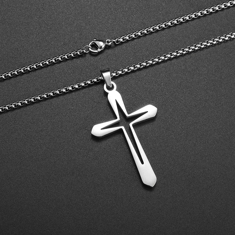 Exquisite Shining Crystal Cross Necklace Pendant Lucky Charming Fashion Jewelry Gift Unisex