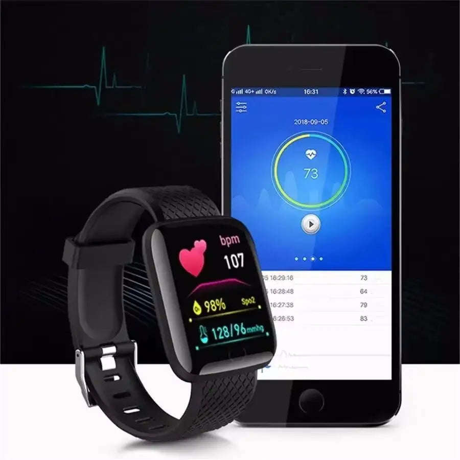Smart Watch Sport Fitness Bracelet Control Music Message Display Pedometer Bluetooth Connect Smartwatch 116 Alarm Clock Weather
