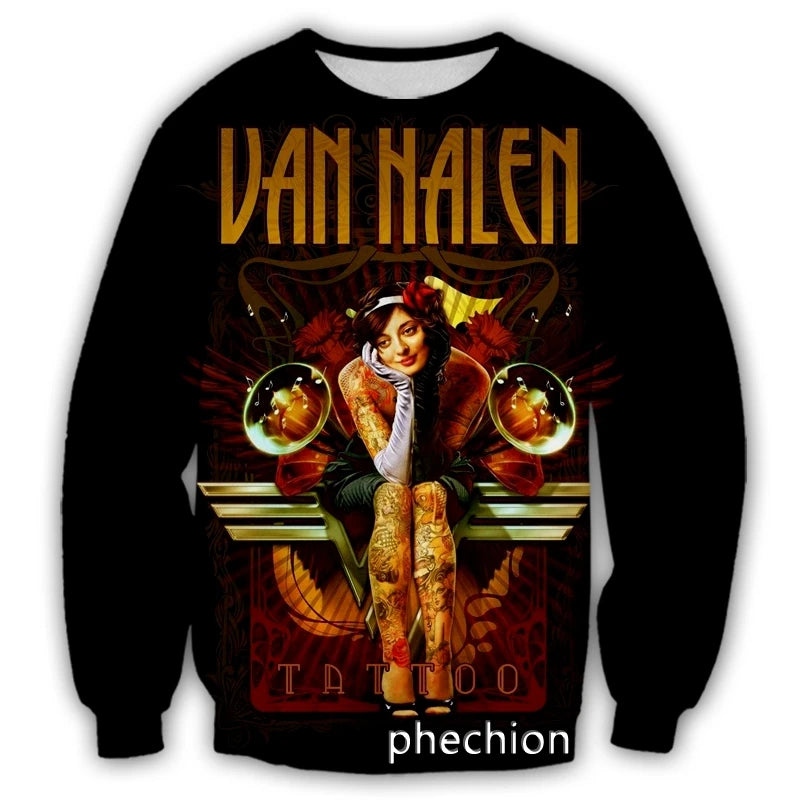 3D Printed Van Halen Unisex Sweatshirt Band Casual Fashion Streetwear Men Loose Sporting Sweatshirt - Premium sweatshirt from Lizard Vigilante - Just $43.88! Shop now at Lizard Vigilante