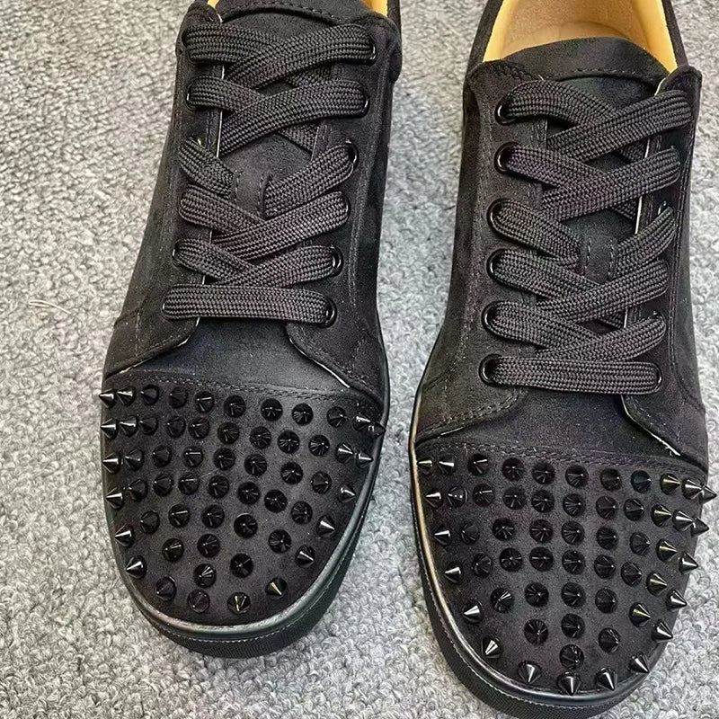 Rivet Riot Cow Suede Platform Sneakers – Men’s Rockstar Spiked Street Shoes 2025 Edition