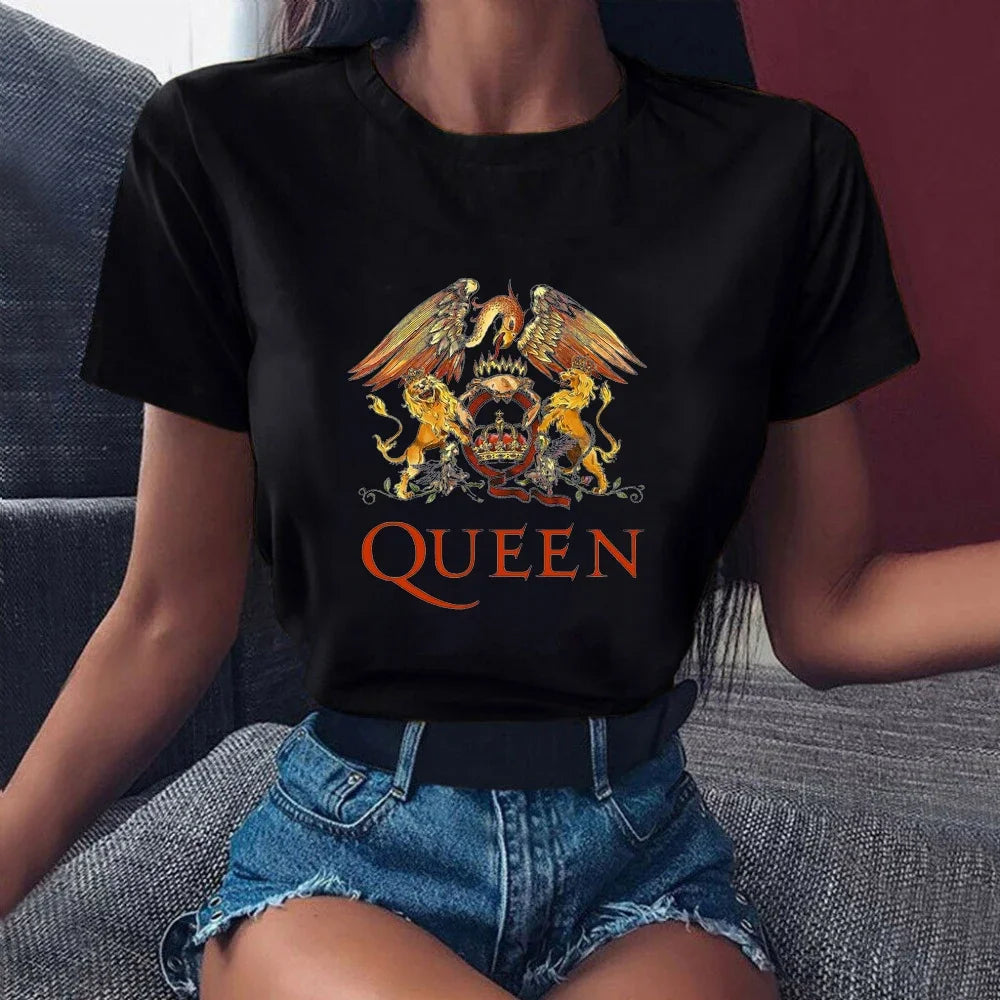 Vintage Freddie Mercury T Shirt Women Clothes 2024 The Queen Band T-Shirt Femme Hip Hop Retro Rock Hipster Tshirt Female Tops - Premium  from Lizard Vigilante - Just $23.88! Shop now at Lizard Vigilante