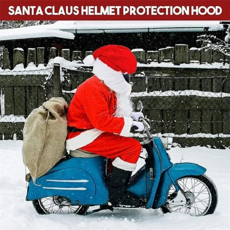 Santa Claus Christmas Motorcycle Helmet Cover | Festive Plush Helmet Decoration - Premium helmet cover from Lizard Vigilante - Just $20.99! Shop now at Lizard Vigilante