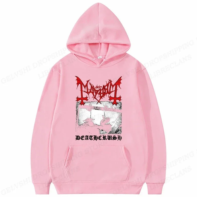 Rapper Mayhem Deathrush Hoodie – Men's Street Hip Hop Pullover, Casual Long Sleeve Sweatshirt for the Bold & Unstoppable - Premium hoodie from Lizard Vigilante - Just $46.66! Shop now at Lizard Vigilante