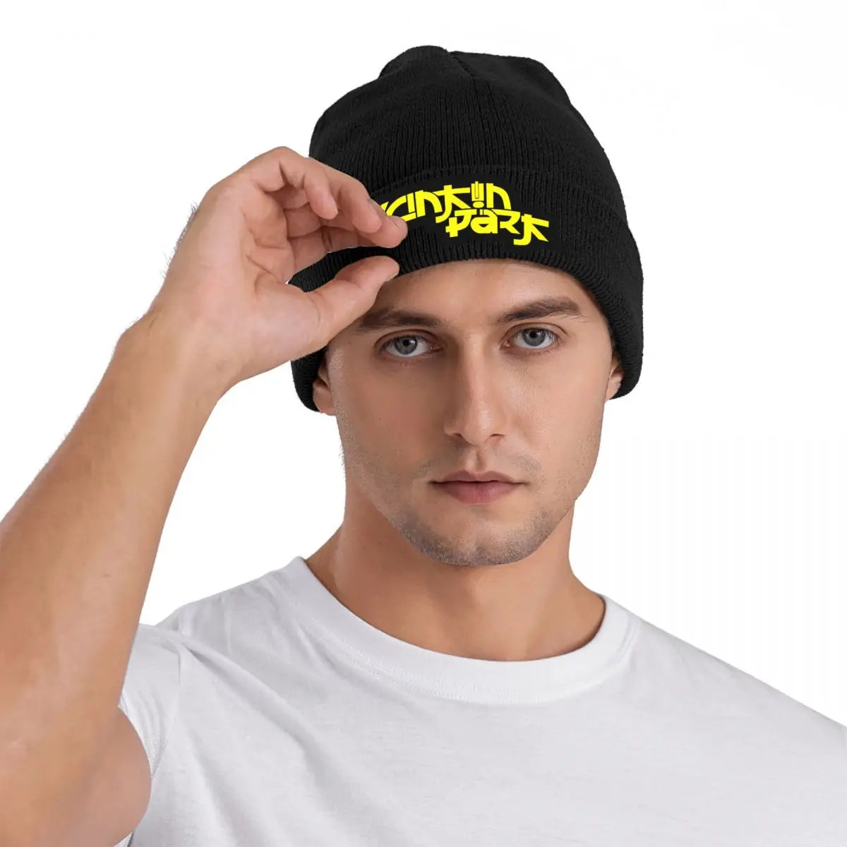 Linkin Park Yellow Logo Beanie Hat - Rock Nu-Metal Knit Cap for Adults & Unisex - Cozy Autumn Gift Idea - Premium unisex beanie from Lizard Vigilante - Just $22.88! Shop now at Lizard Vigilante