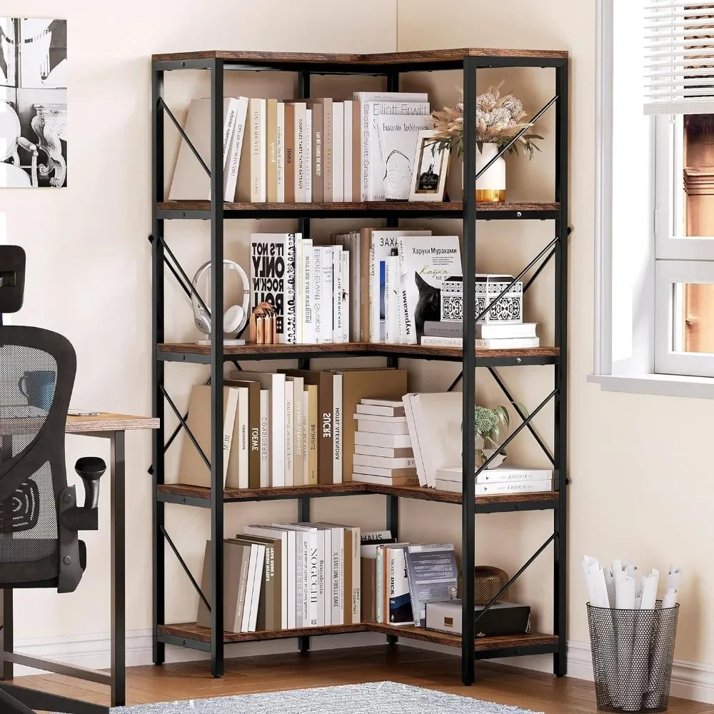 5-Layer Corner Bookshelf – Modern Cube Organizer for Books, CDs, and Decorative Displays - Premium bookshelf from Lizard Vigilante - Just $794.99! Shop now at Lizard Vigilante