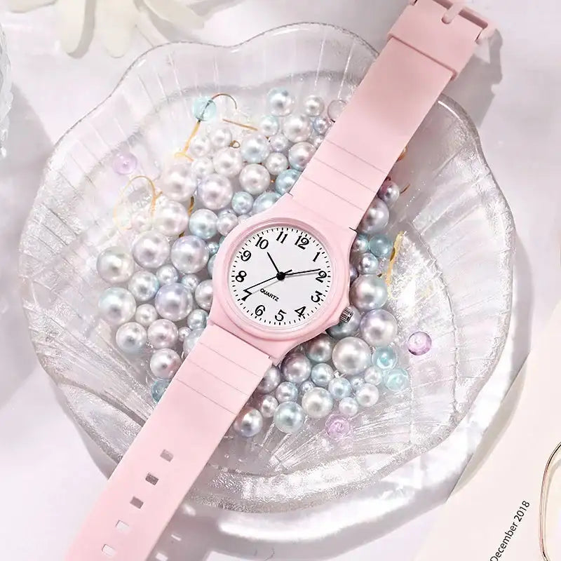 Exam Watch Silicone Strap Simple Women Watch Student Ladies Quartz Wristwatch Waterproof Round Small Dial for Women Reloj Mujer
