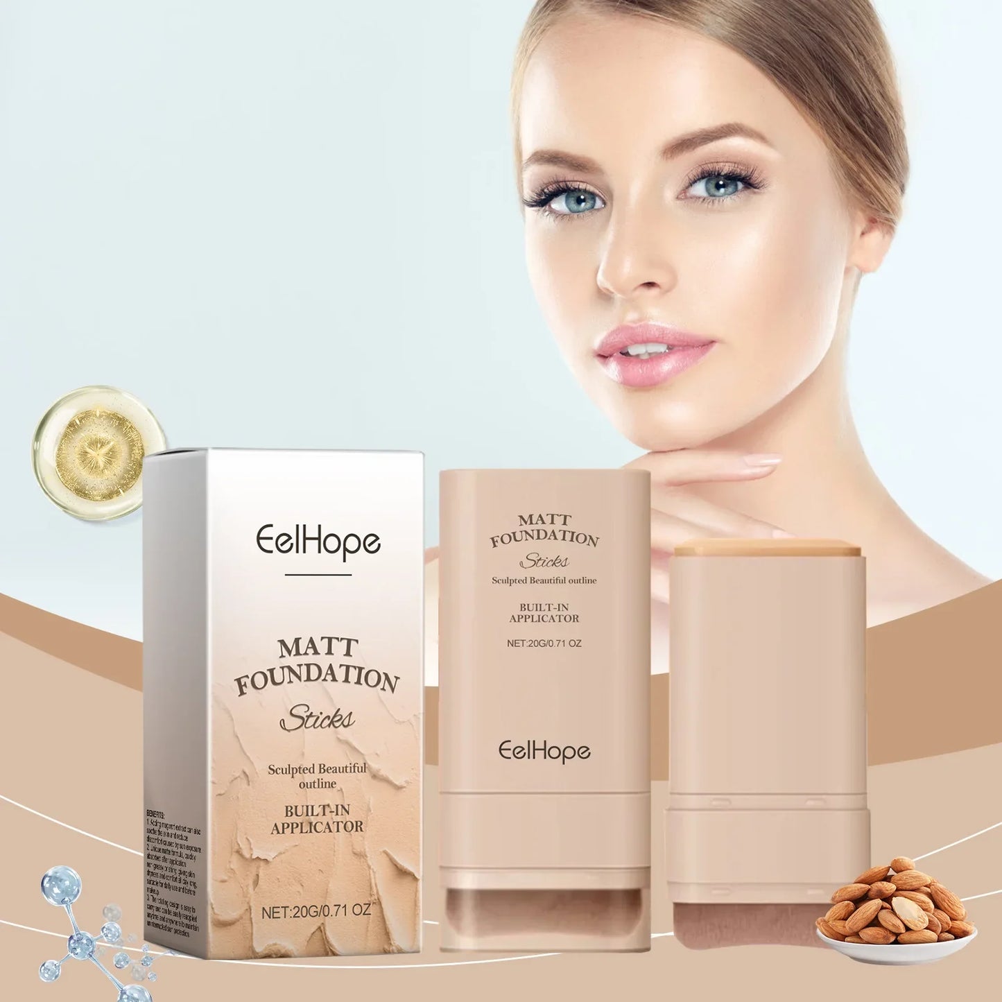 Eelhope Concealer Foundation Cream Long-Lasting Makeup Full Coverage Lightweight Waterproof Foundation Face Concealer Cosmetics