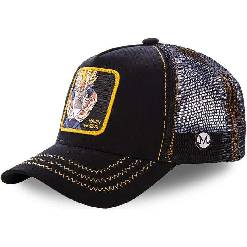 New Dragon Ball Trucker Hat Son Goku Cap Summer Travel Peaked Cap Men's Embroidery Hip-Hop Cap Style Sun Visor Adjustable Mesh - Premium cap from Lizard Vigilante - Just $4.99! Shop now at Lizard Vigilante