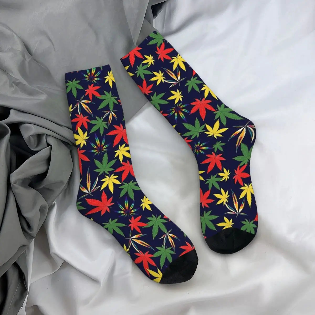 Happy 420 Day Cannabis Leaf Unisex Winter Socks – Street Style Crazy Socks - Premium Socks from Lizard Vigilante - Just $18.99! Shop now at Lizard Vigilante