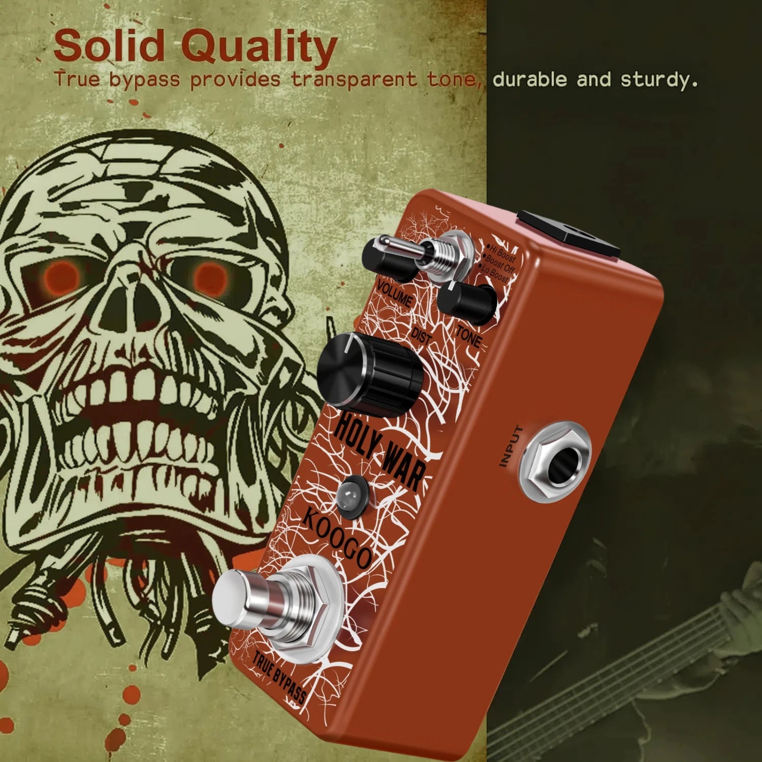 Koogo Heavy Metal Distortion Pedal – Analog Circuitry Effector for Electric Guitar with Classic 80's Metal Sound - Premium guitar effects pedal from Lizard Vigilante - Just $22.99! Shop now at Lizard Vigilante