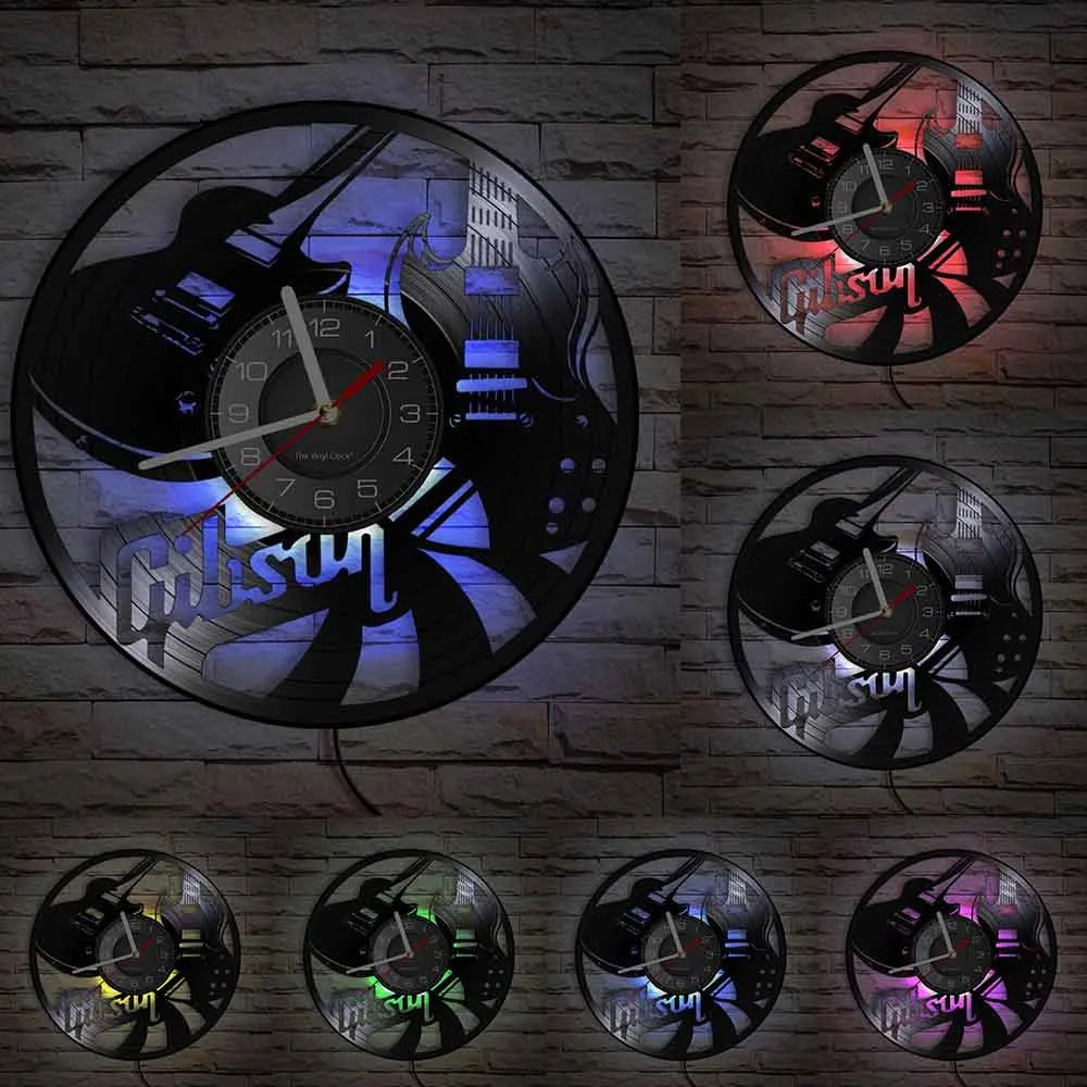 Guitar Player Vinyl Record Wall Clock: The Rock Music Instrument Wall Art for Your Living Room