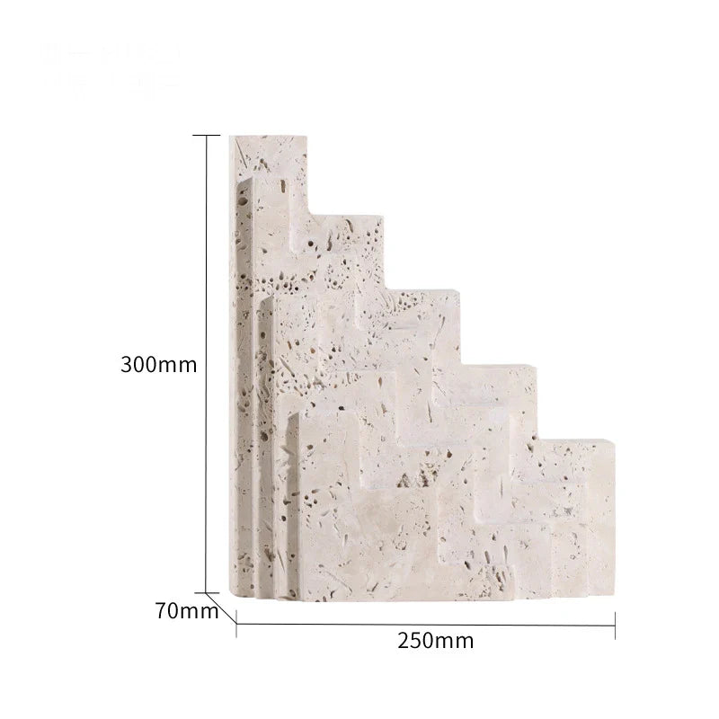 Travertine Sculptures and Figurines Archway Shape Statue for Shelf Coffee Table TV Cabinet Bookshelf Living Room Home Decoration