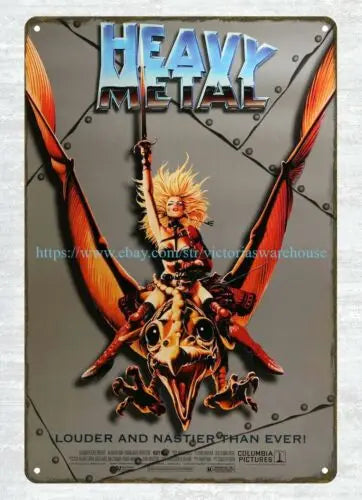 1981 Cartoon Heavy Metal Movie Poster Metal Tin Sign Colourful Metal Wall Art for Metalheads - Premium sign from Lizard Vigilante - Just $11.99! Shop now at Lizard Vigilante
