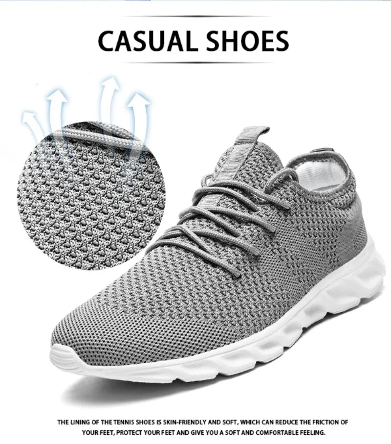 Fujeak Men's Running Shoes Non-slip Knitting Mesh Breathable Shoes Men Sneakers Male Casual Jogging Men Sport Shoes Zapatos - Premium  from Lizard Vigilante - Just $21.99! Shop now at Lizard Vigilante