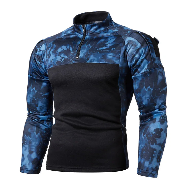 Men’s Camouflage Hoodie Sweatshirt Long Sleeve Outdoor Jogging Training Shirt