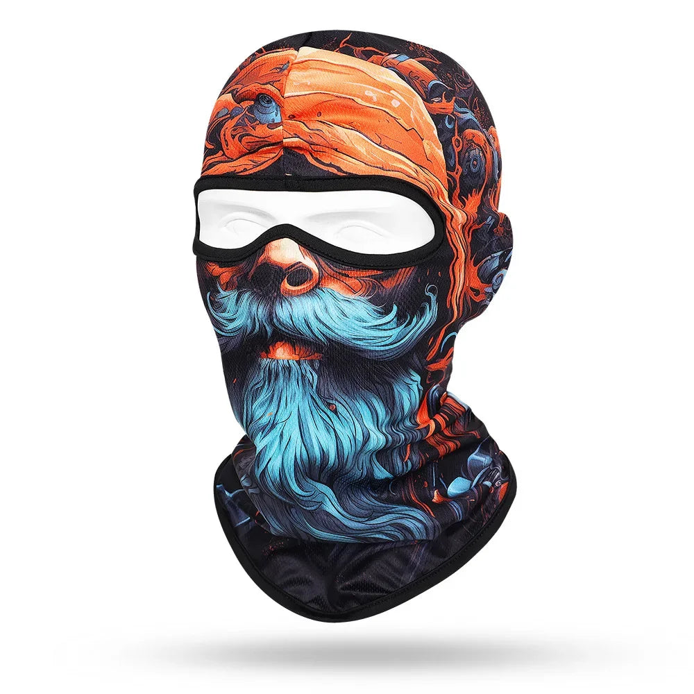 Motorcycle Balaclava Beard Print - Full Face Skull Mask for Bikers and Outdoor Enthusiasts - Premium balaclava from Lizard Vigilante - Just $14.88! Shop now at Lizard Vigilante