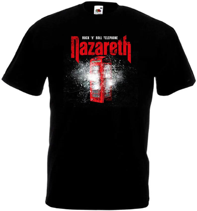 Nazareth Rock 'N' Roll Telephone T-Shirt – Classic Hard Rock Band Tee in Black (Sizes S-5XL) - Premium tee from dsers - Just $33.88! Shop now at Lizard Vigilante