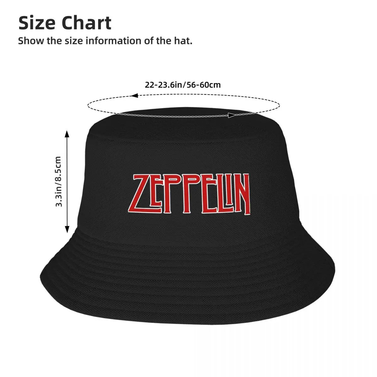 Led Zeppelin Heavy Metal Music Band Red Bucket Hat Spring Picnic Headwear Merch Fisherman Caps for Sport Teen Bob Foldable - Premium Bucket hats from Lizard Vigilante - Just $22.99! Shop now at Lizard Vigilante