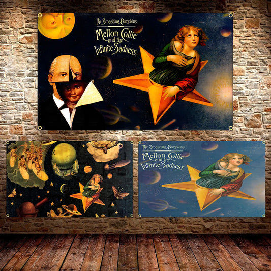 90X150CM The Smashing Pumpkins Rock Band Flag – Vintage Music Art Poster, Retro Album Prints for Home, Room, Bar, Cafe Decor - Premium flag from Lizard Vigilante - Just $13.99! Shop now at Lizard Vigilante