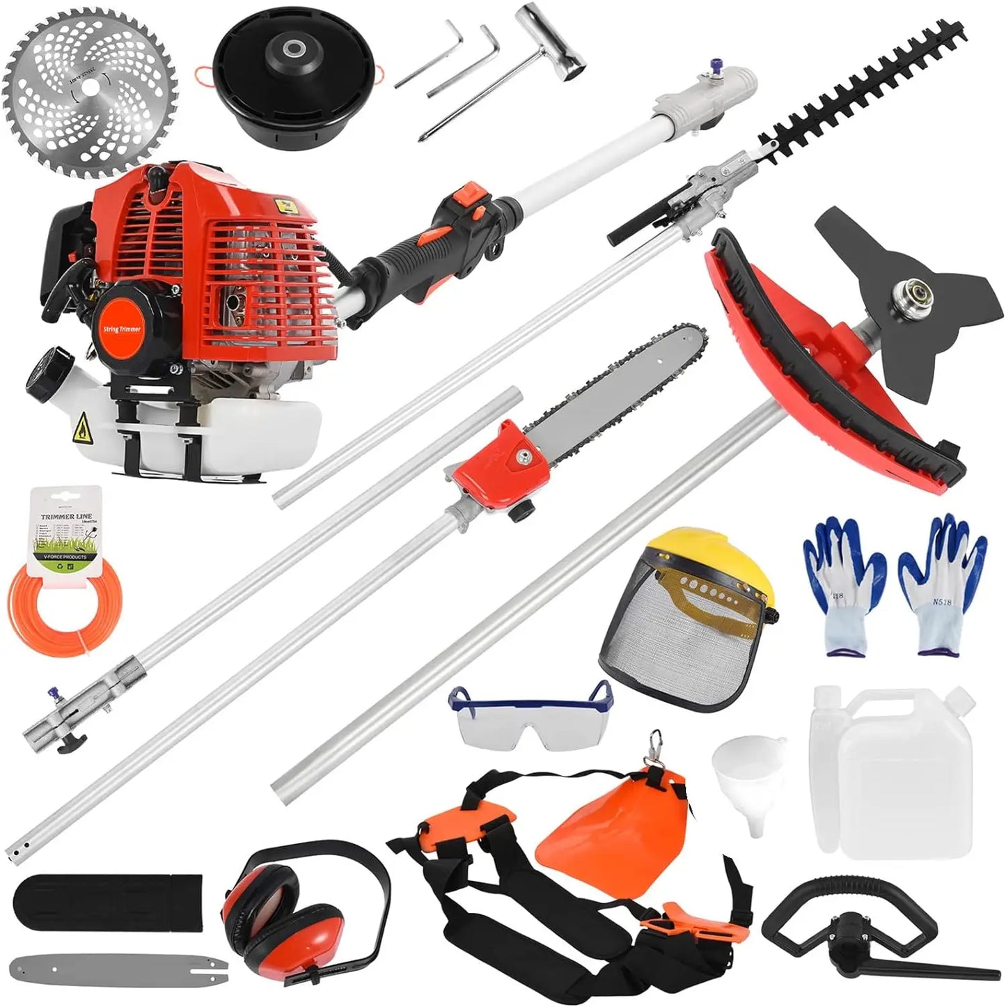 5-in-1 Lawn Mower and Weed Eater - 52cc Petrol Hedge Trimmer with Powerful Motor, Guard Accessories, and Multi-Functionality - Premium lawn mower from Lizard Vigilante - Just $329.99! Shop now at Lizard Vigilante