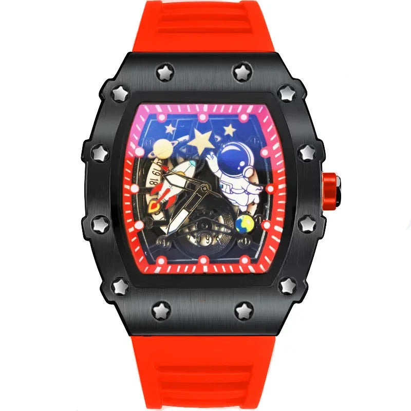 YIKAZE VoidCore Phantom Quartz – Hollow Tonneau Men’s Watch with Luminous Space-Tech Swagger & 3ATM Rebel Resistance - Premium watch from dsers - Just $23.99! Shop now at Lizard Vigilante