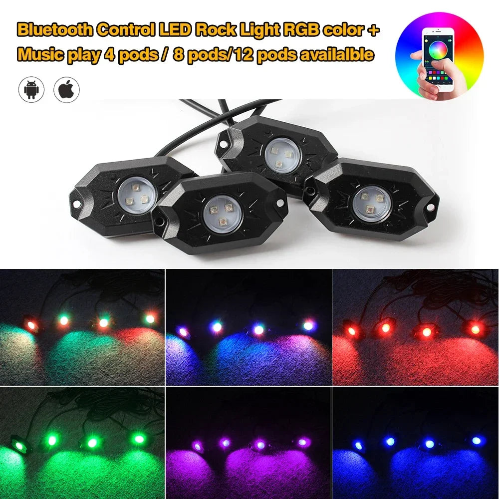 RGB Rock ThunderLights – Ultra-Durable LED Truck Rock Lights for Off-Road Legends, 12V/24V Waterproof IP67 Spectacle\ - Premium truck lights from Lizard Vigilante - Just $141.99! Shop now at Lizard Vigilante