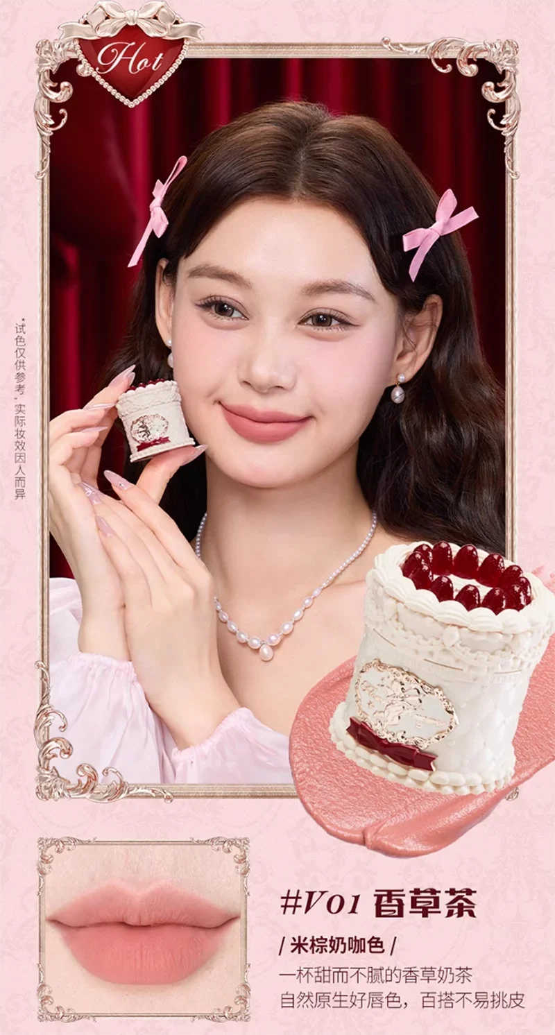 Flowerknows Strawberry Cupid Lipstick Cake Matte Velvet Lipgloss Lip Mud Makeup Korean Flower Know Lip Cream For Girls&Women