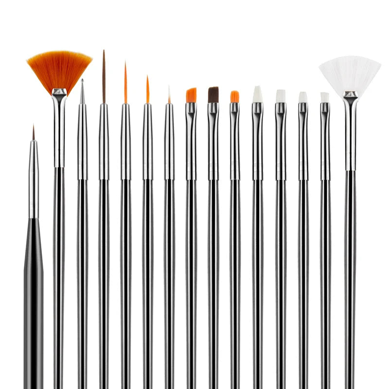 20/23PCS Professional Nail Art Brush Set with Liner Brush Dotting Tools Detail Brushes Synthetic Fiber for Acrylic/UV/Gel Polish
