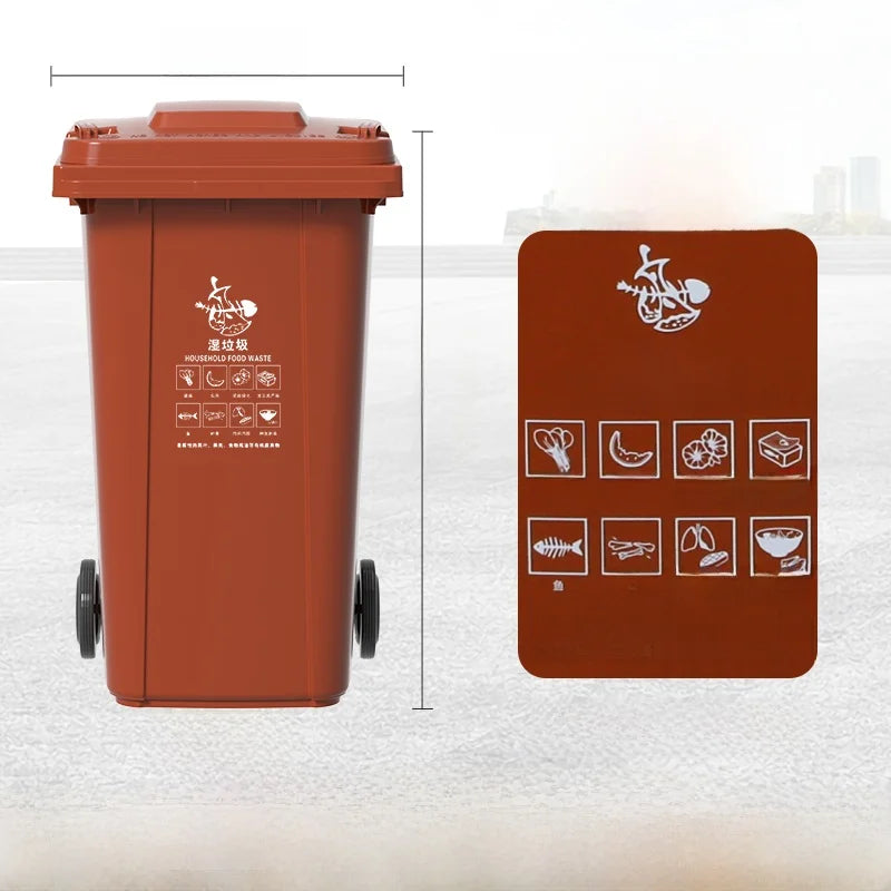 Large Capaci Outdoor Kitchen Waste Bin 240L with Wheels for ering Commercial Use Big Size Tra Can Recycling Bin
