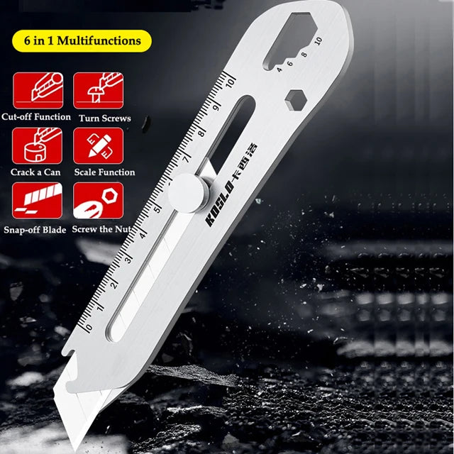 Lizard Vigilante 6-in-1 Stainless Steel Utility Knife: The Ultimate Weapon for Every Badass – Cutter, Opener, Ruler & More - Premium Utility Knife from Lizard Vigilante - Just $13.99! Shop now at Lizard Vigilante