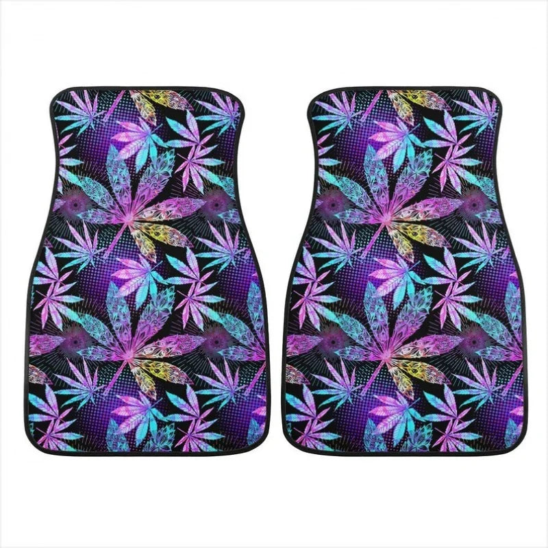 Trippy Cannabis Psychedelic Car Floor Mats – Vibrant Weed Smoker Accessories, Hippie Marijuana Design for SUVs, Trucks, Sedans, Vans - Premium floor mats from Lizard Vigilante - Just $38.88! Shop now at Lizard Vigilante