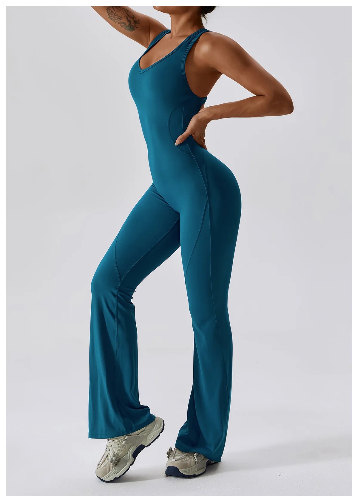 Sexy Back V Jumpsuit Gym Set Women Training Yoga Suit Sportswear Women Sports Jumpsuit Fitness Rompers Stretch Workout Bodysuits - Premium  from Lizard Vigilante - Just $36.99! Shop now at Lizard Vigilante