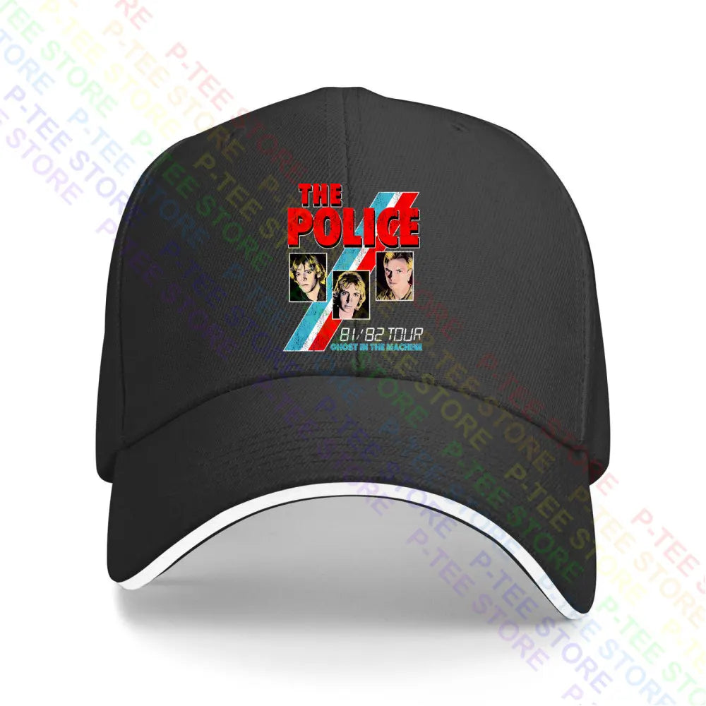 Sting & The Police Ghost In The Machine Tour '81-'82 Retro Baseball Cap | Unisex Snapback, Knitted Bucket Hat & More - Premium baseball cap from Lizard Vigilante - Just $23.88! Shop now at Lizard Vigilante